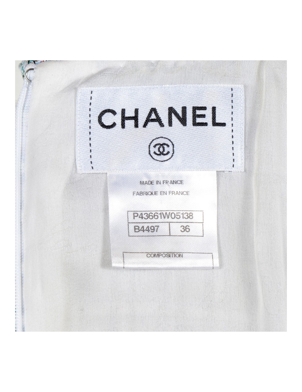 Dress CHANEL leather white and high green couture T 36