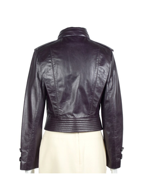 BARBARA BUI purple leather jacket