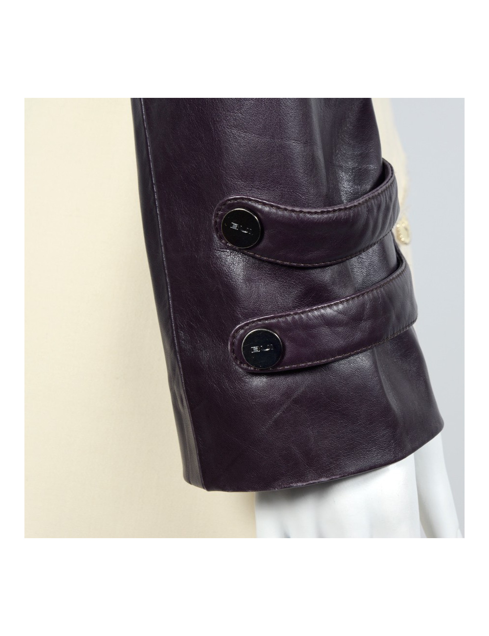 BARBARA BUI purple leather jacket