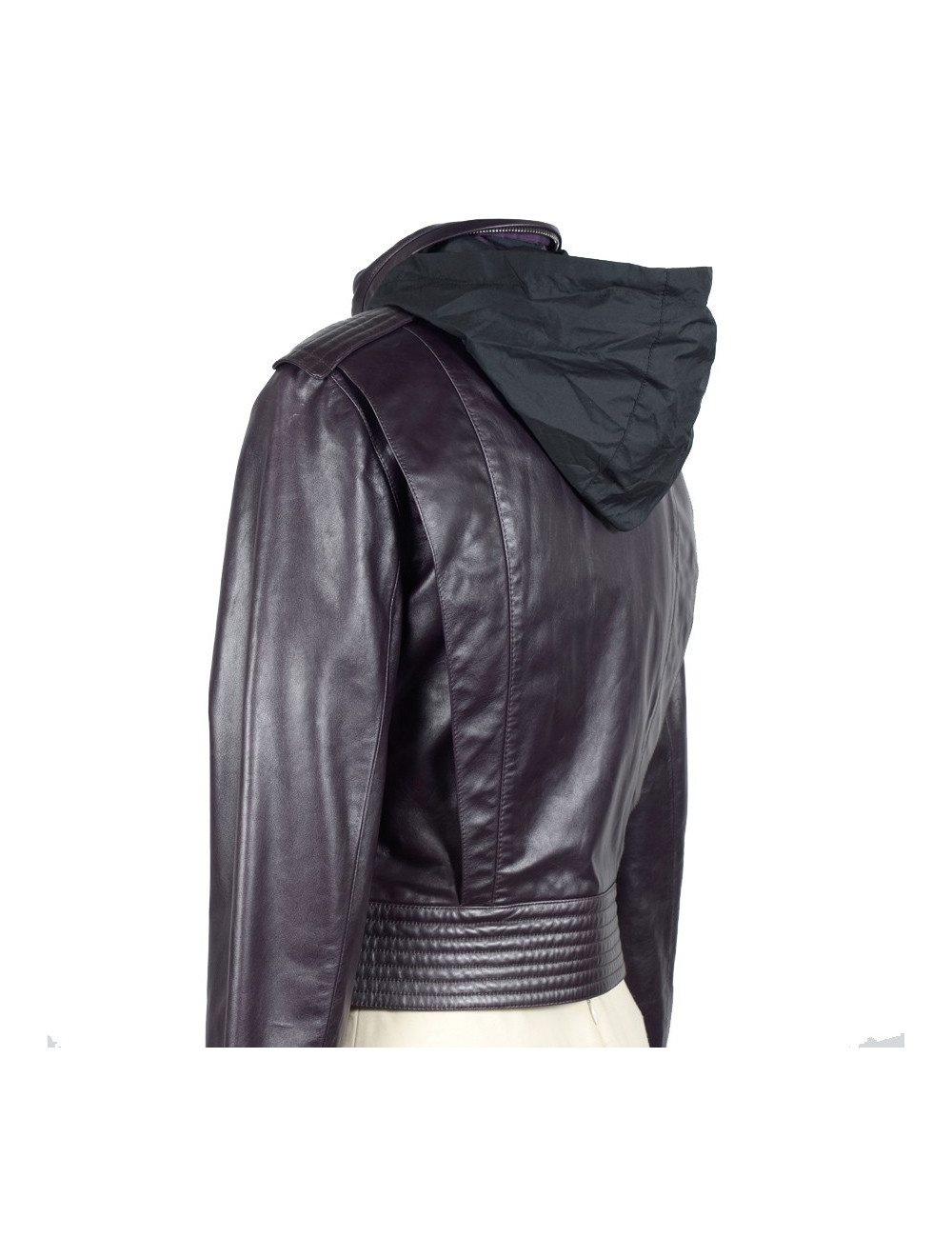 BARBARA BUI purple leather jacket