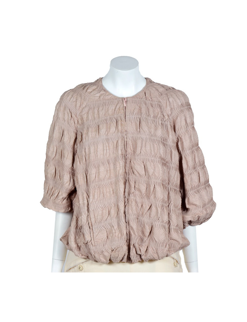 Blouson MAURIZIO PECORARO T42 IT en python traité beige rosé