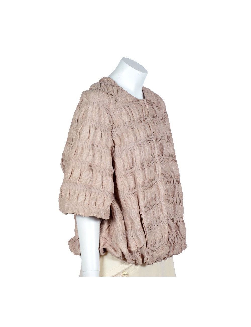 MAURIZIO PECORARO T 42 it in python treats beige pink jacket