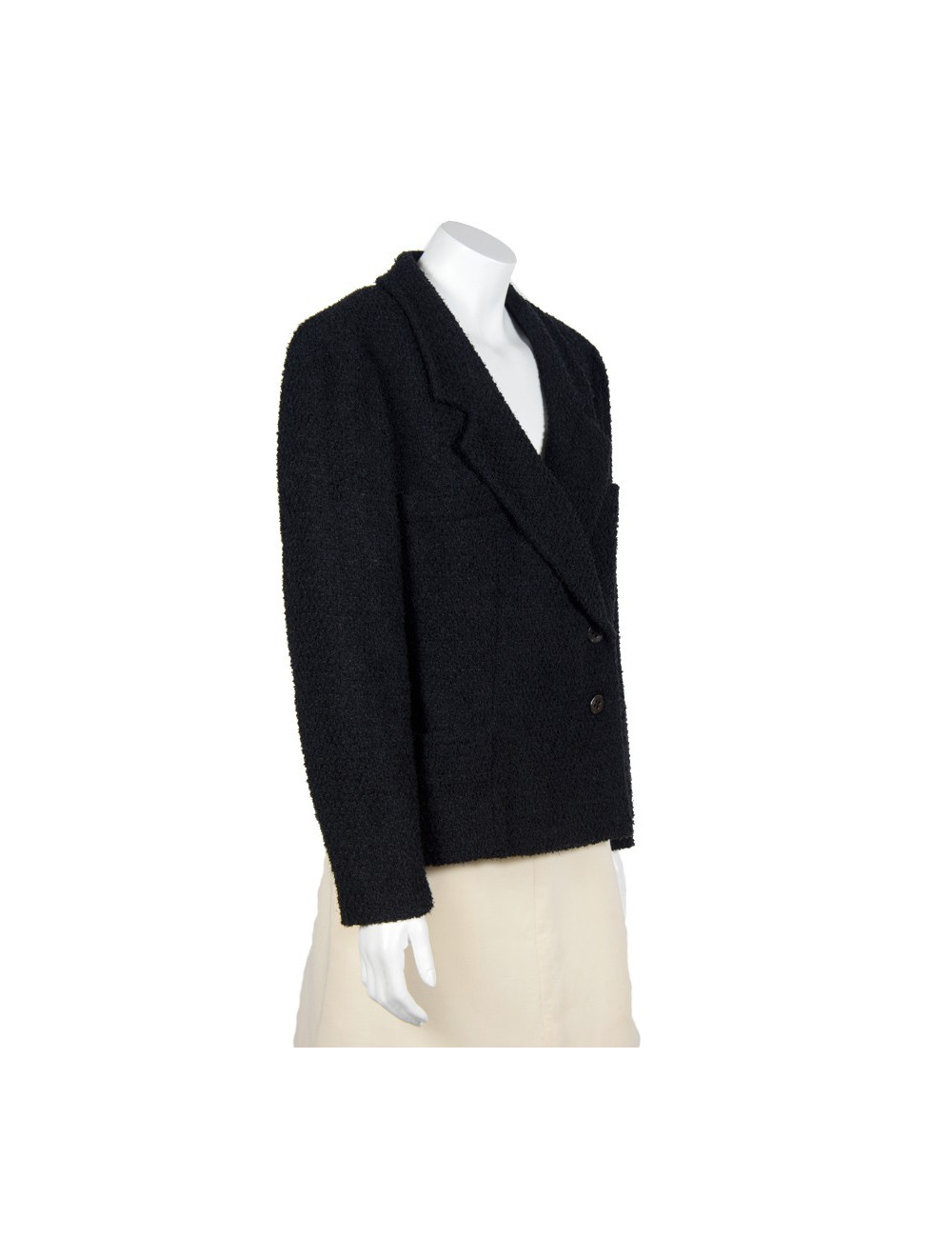 Veste CHANEL T 44 tweed noir 