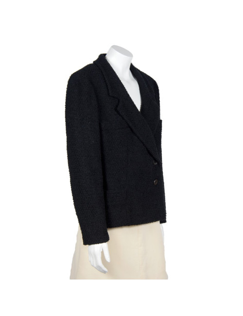 CHANEL T 44en black tweed jacket