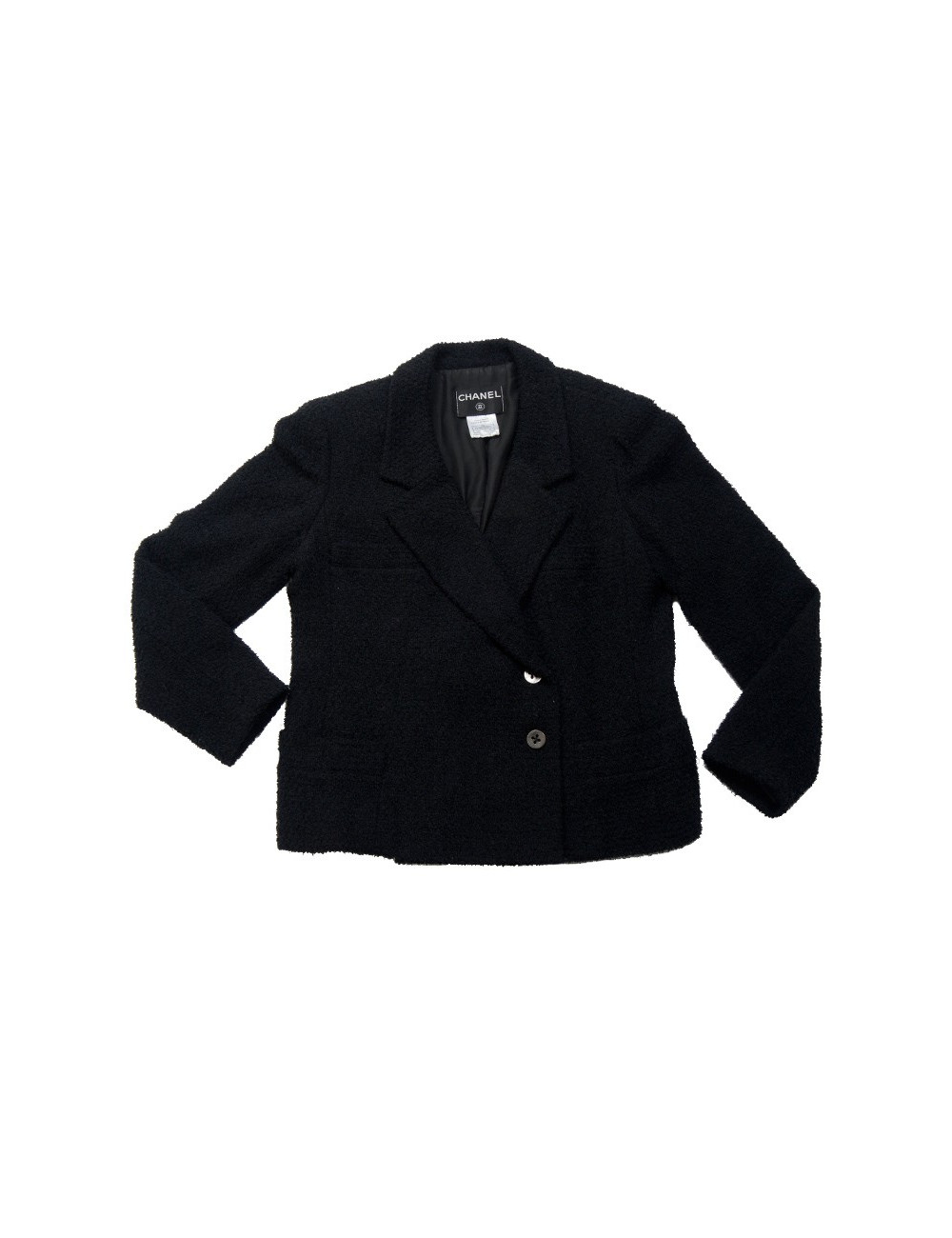 Veste CHANEL T 44 tweed noir 