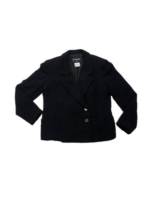 CHANEL T 44en black tweed jacket