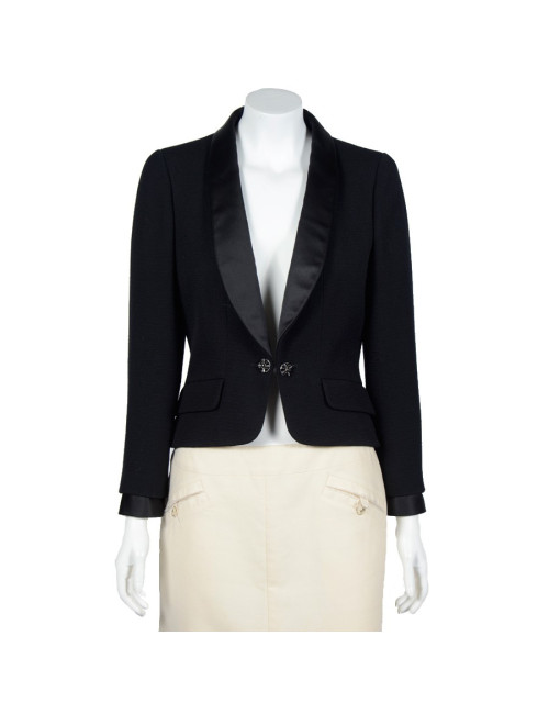 Veste smoking  CHANEL T 40  courte noire
