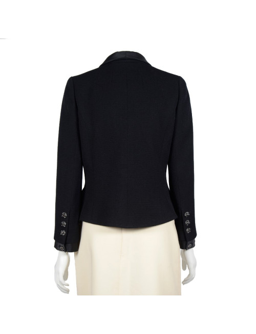 CHANEL Tuxedo black short jacket in wool T 40