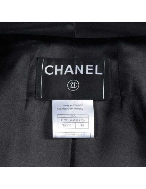 CHANEL Tuxedo black short jacket in wool T 40