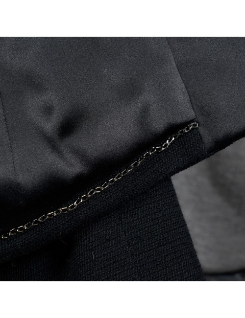 CHANEL Tuxedo black short jacket in wool T 40