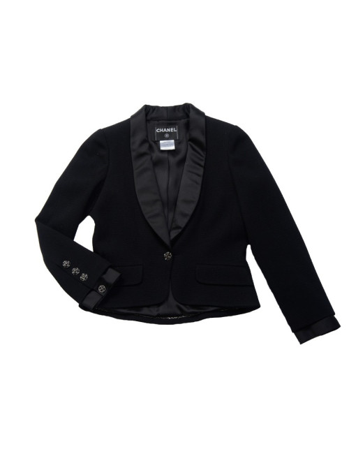 Veste smoking  CHANEL T 40  courte noire