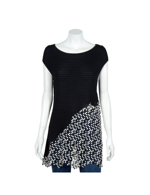 Tunique sans manche CHANEL noire et blanche