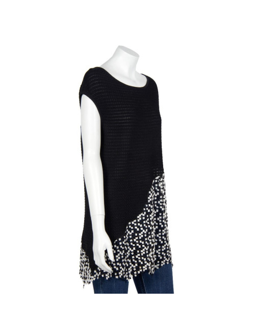 Tunique sans manche CHANEL  T 42 noire et blanche 