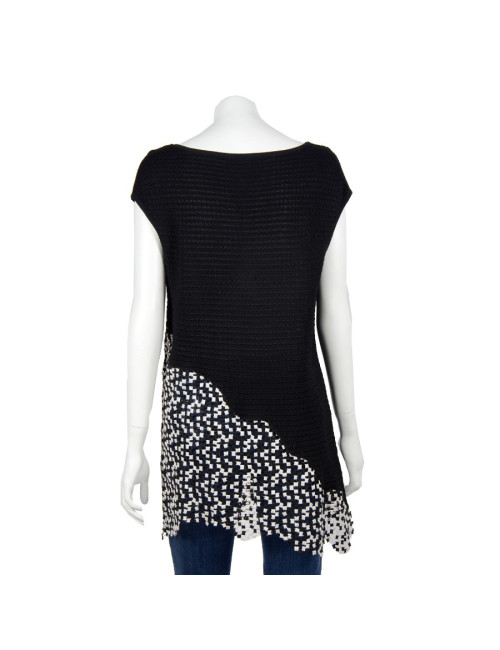 Tunique sans manche CHANEL T 42 noire et blanche