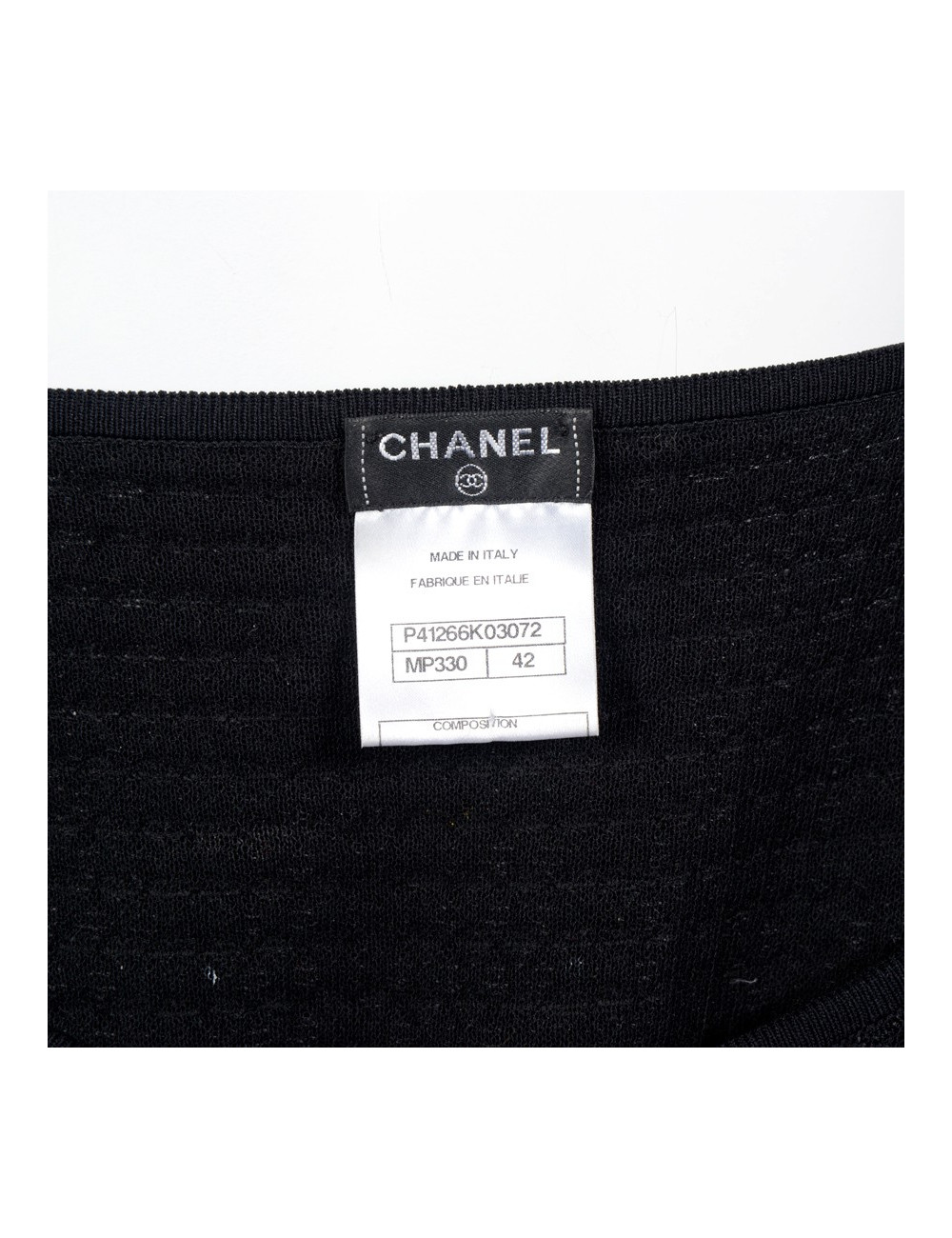 Tunique sans manche CHANEL  T 42 noire et blanche 