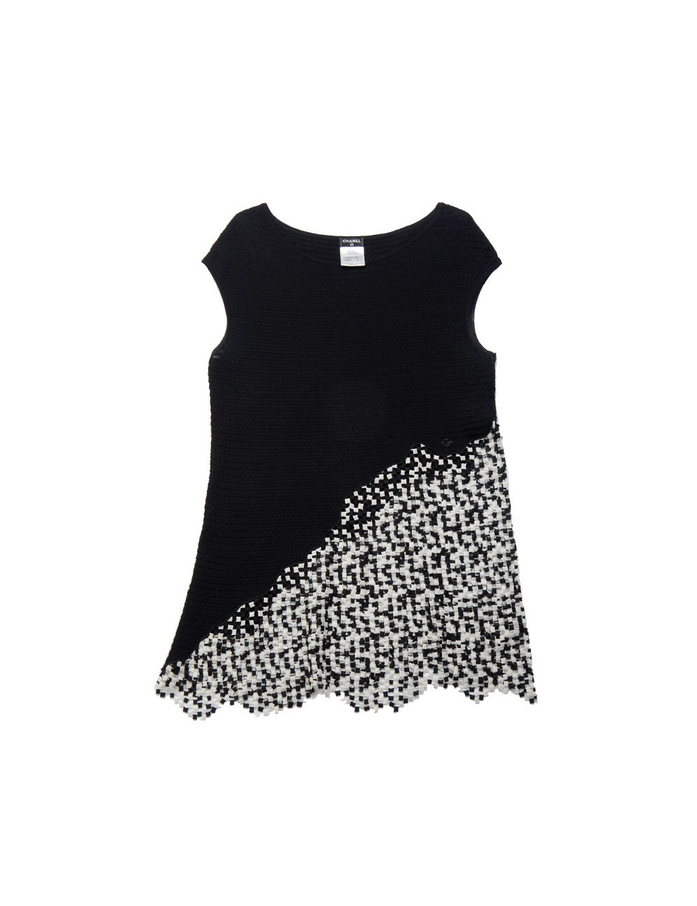 Tunique sans manche CHANEL T 42 noire et blanche