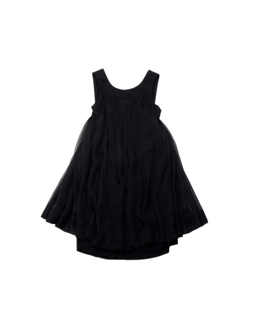 Robe  CHANEL sans manche en mousseline noire  T 40