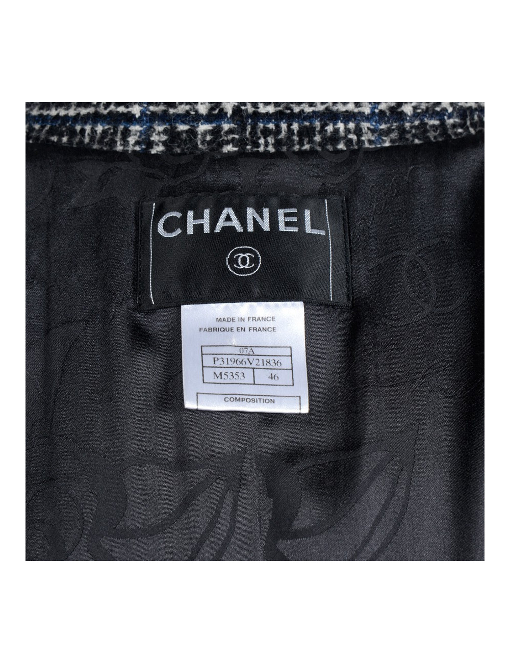 CHANEL jacket wool grey T 46