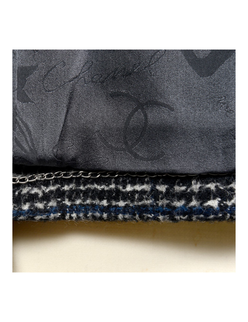 CHANEL jacket wool grey T 46