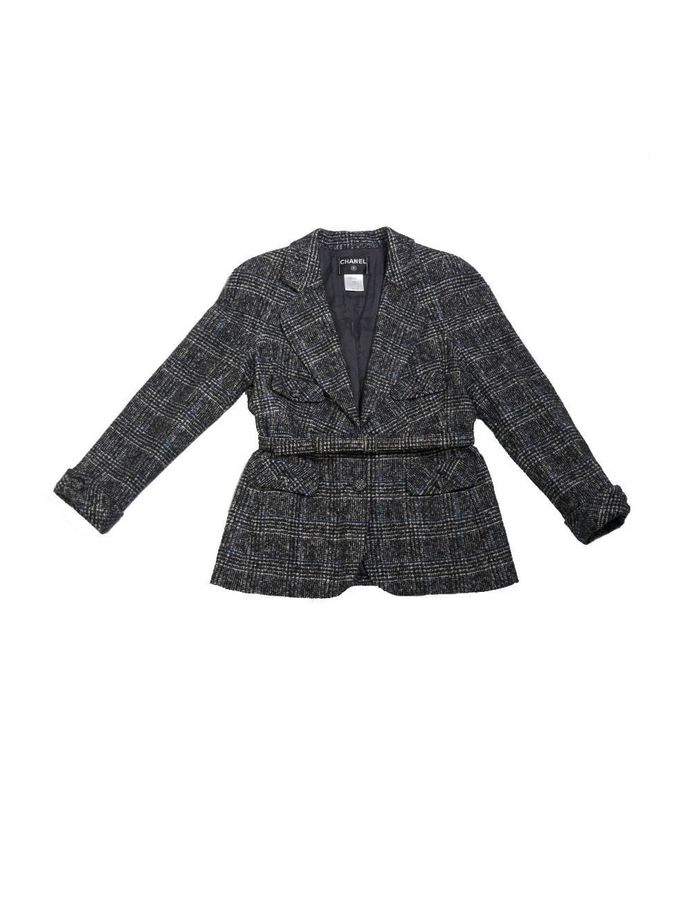 CHANEL jacket wool grey T 46