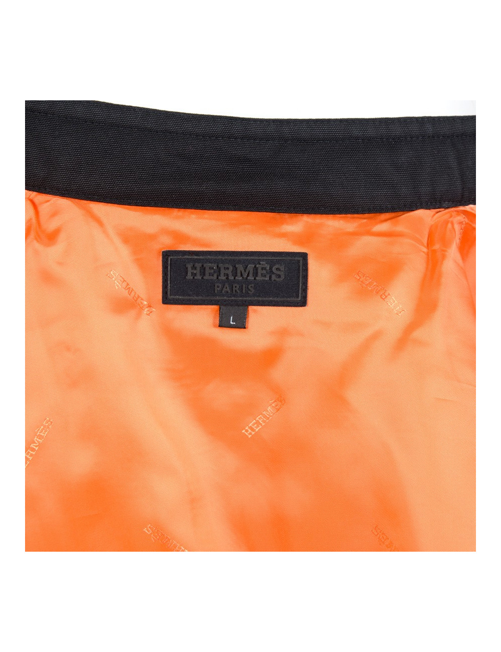 HERMES Black canvas parka size L