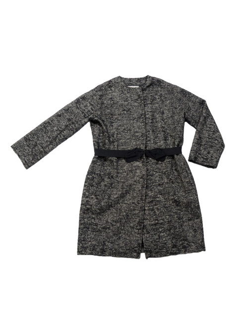 LANVIN coat 44EU in white and black mottled linen, wool and alpaca