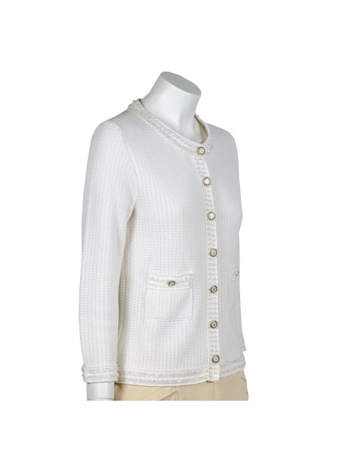CHANEL T 38 white cotton vest