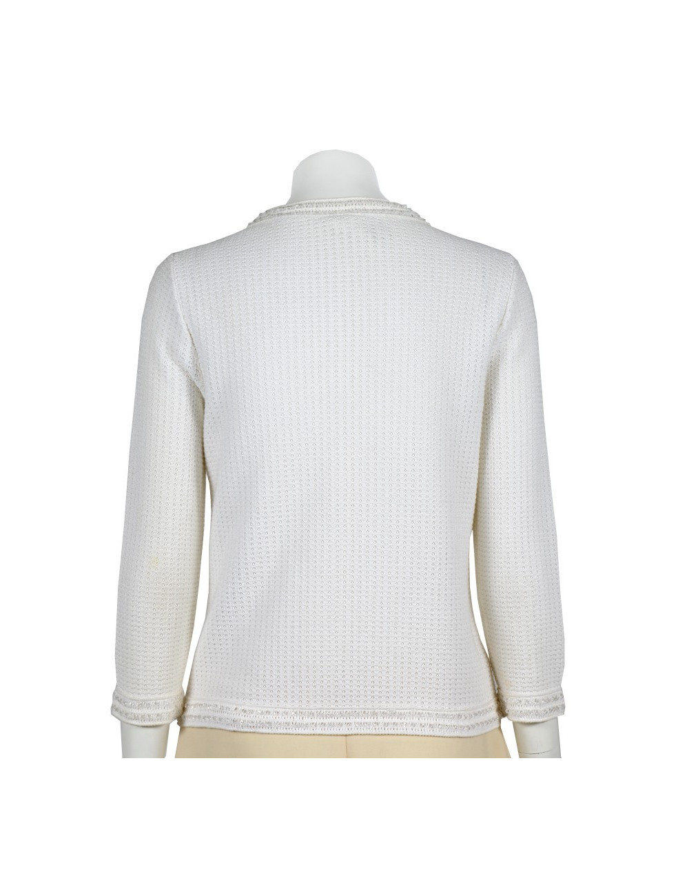 Gilet CHANEL T 38 en coton écru