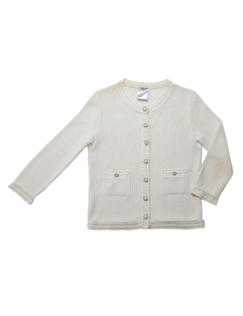 CHANEL T 38 white cotton vest