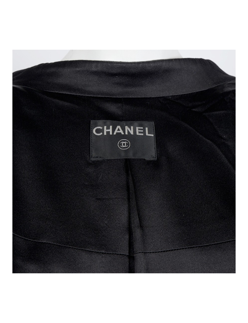 Coat wool and black silk CHANEL T 38