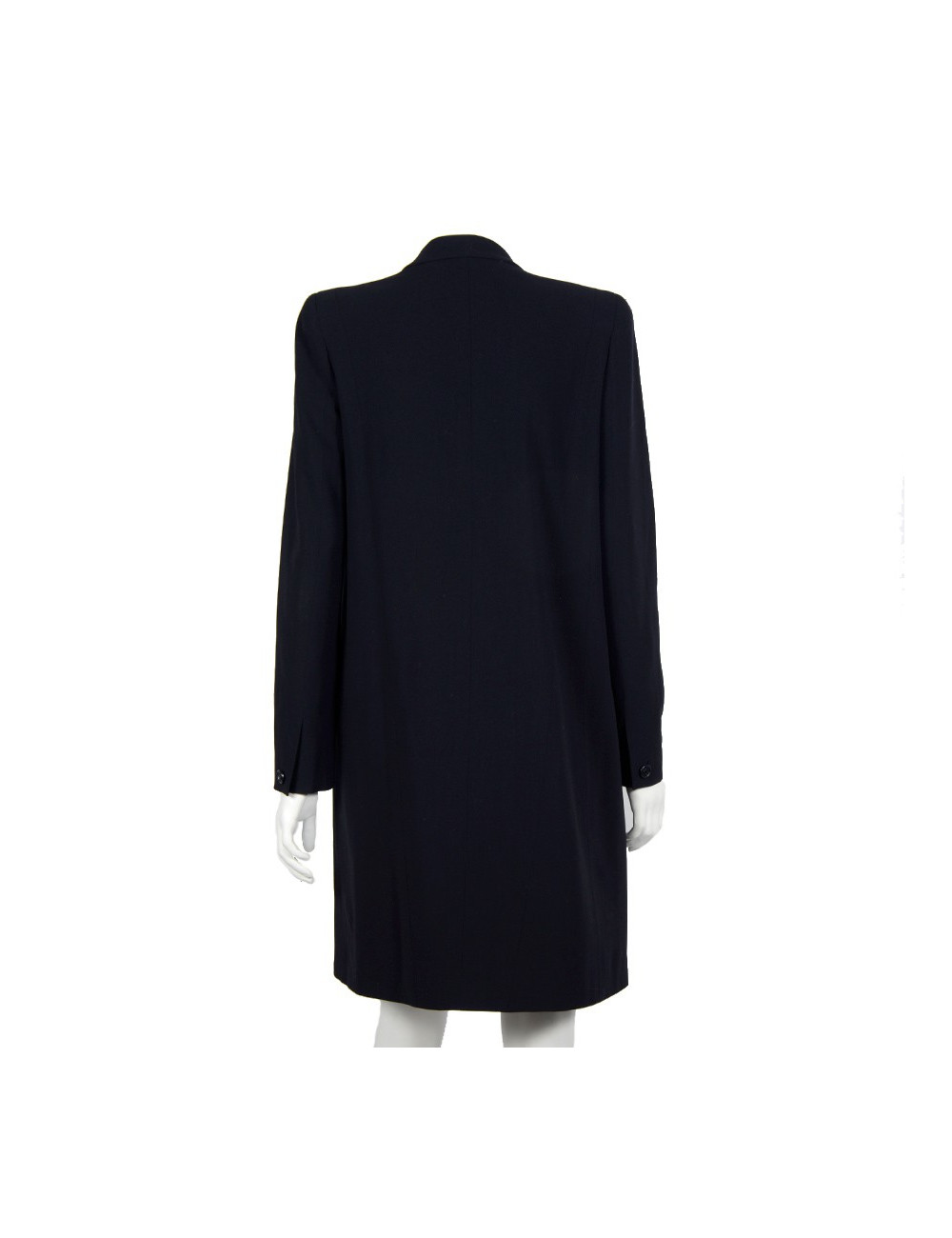 Coat CHANEL T 38 half season in wool Navy cold blue