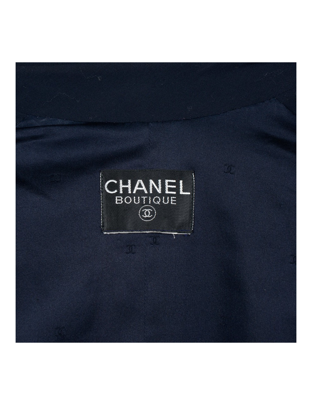 Coat CHANEL T 38 half season in wool Navy cold blue
