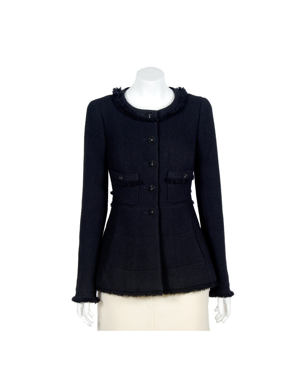 Veste CHANEL T36 laine bleu marine