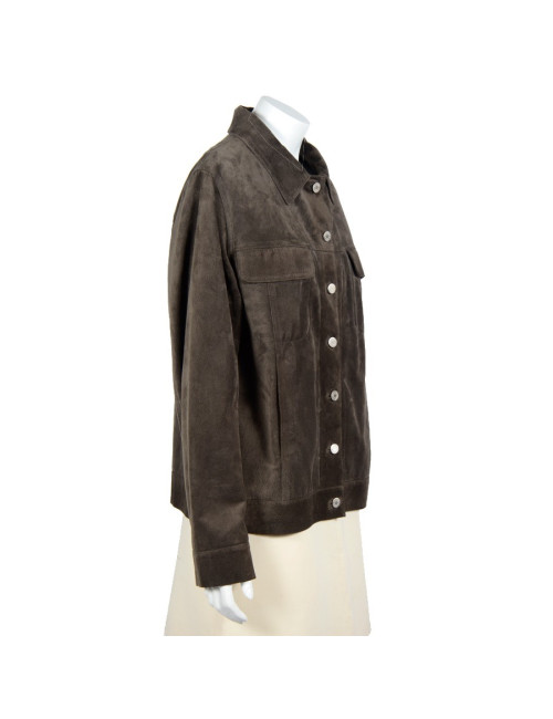 HERMES T42 (pecarie) leather jacket bronze
