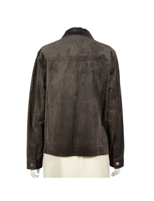 HERMES T42 (pecarie) leather jacket bronze