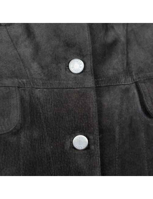 HERMES T42 (pecarie) leather jacket bronze