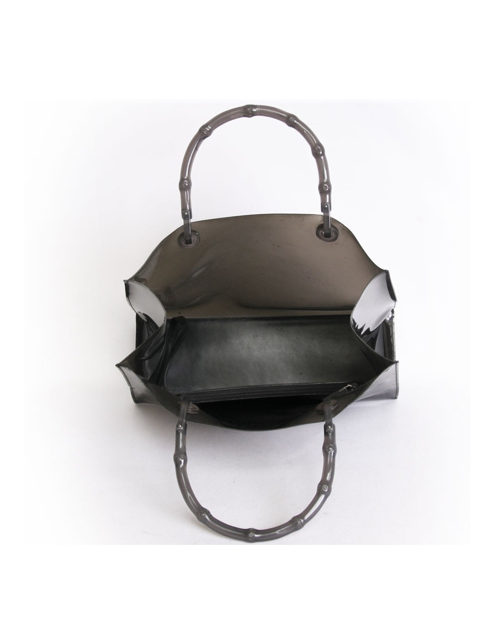 Sac cabas GUCCI collector en plastique fumé anses bambou