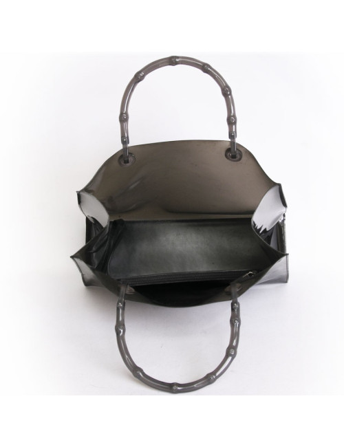 Sac cabas GUCCI collector en plastique fumé anses bambou