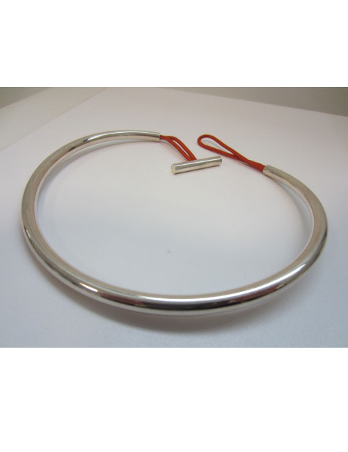 Ras massive silver neck HERMES necklace