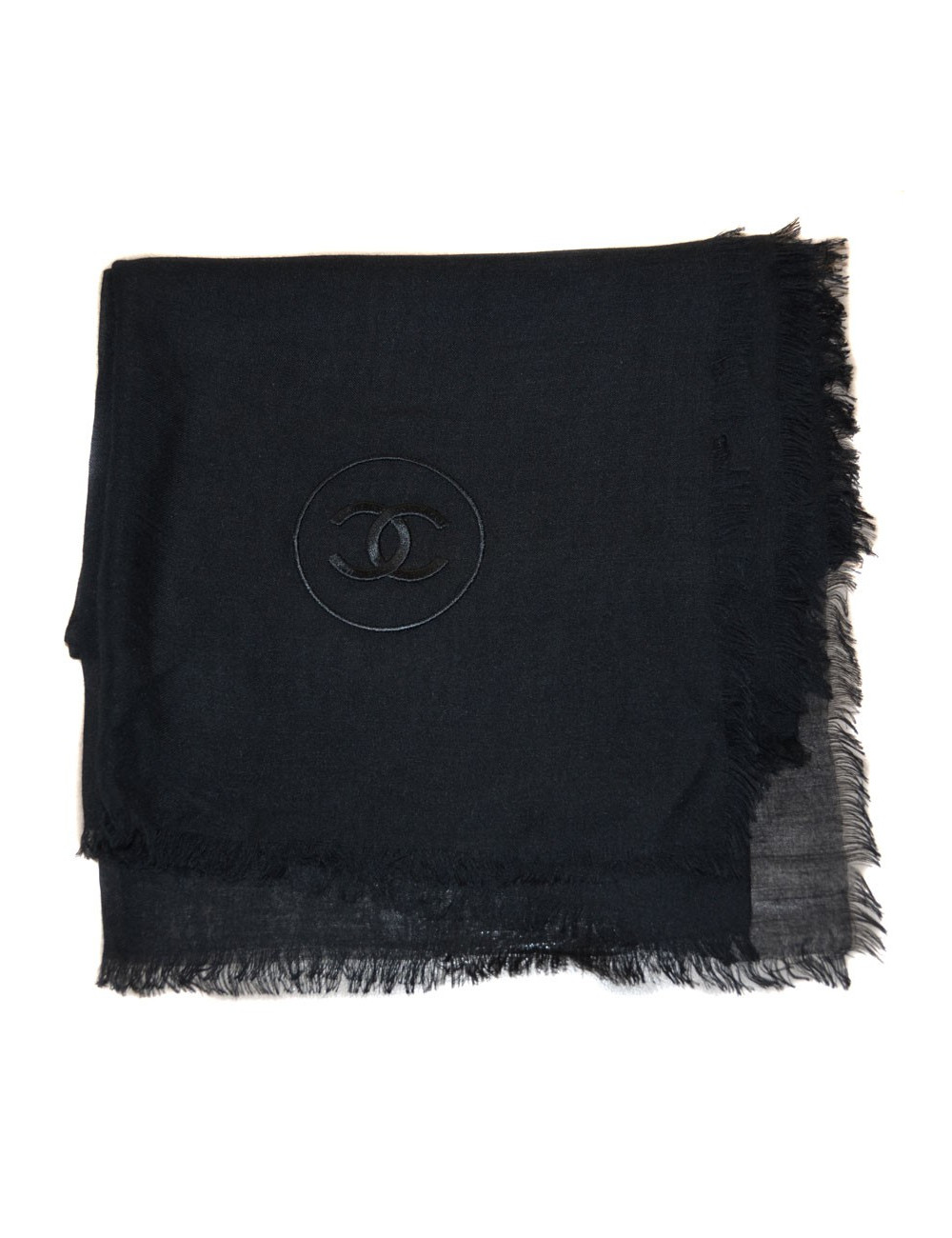 Etole CHANEL noire à frange en modal et cachemire