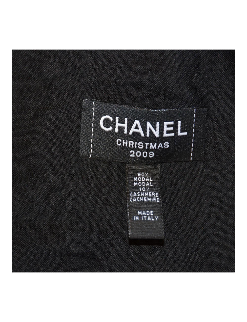 Etole CHANEL noire à frange en modal et cachemire