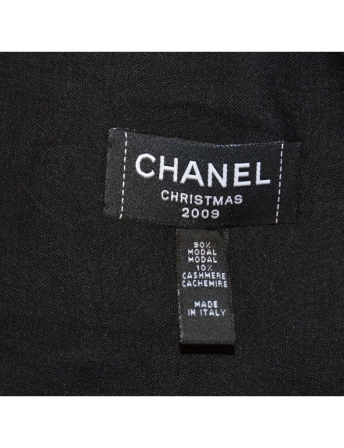 Etole CHANEL noire à frange en modal et cachemire