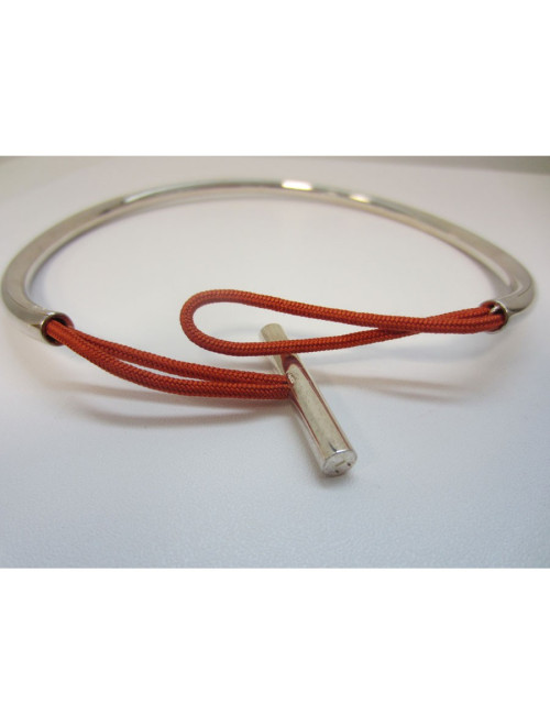 Ras massive silver neck HERMES necklace