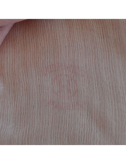 Scarf HERMES pale pink cashmere and silk