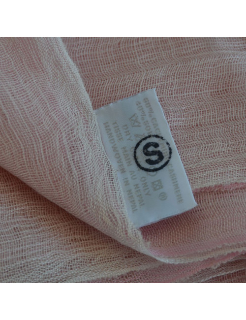 Scarf HERMES pale pink cashmere and silk