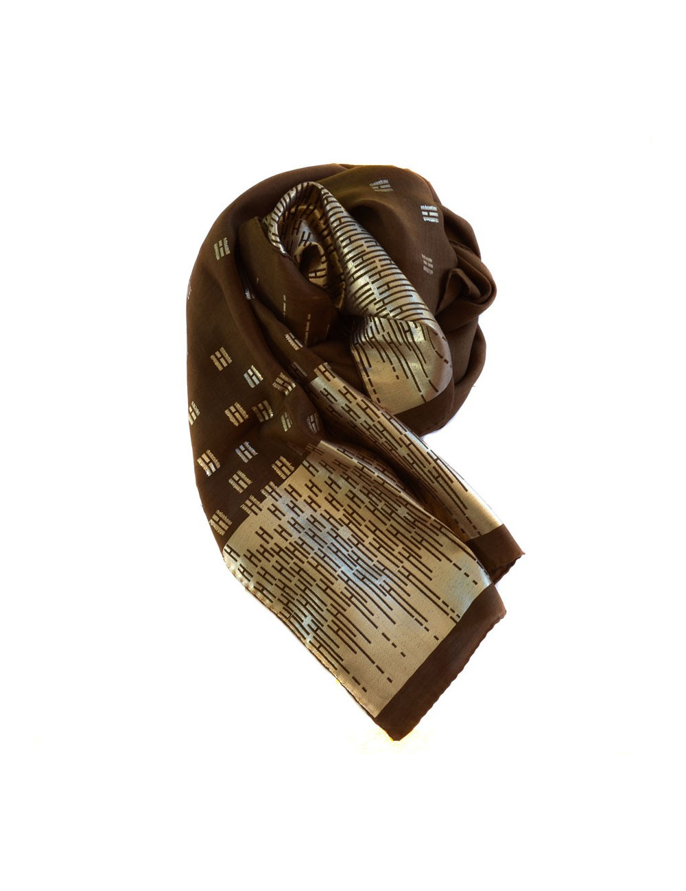 Etole HERMES marron et fils or et argent