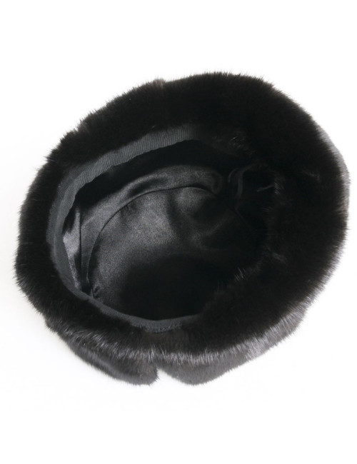 Unsigned Chapka In suede and black mink fur