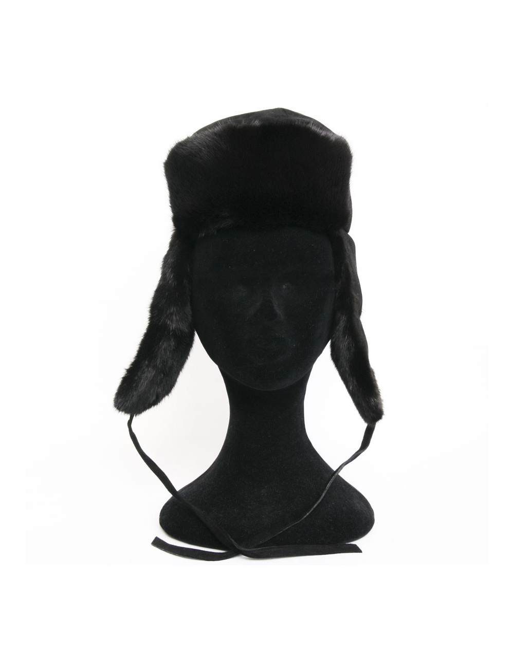 Unsigned Chapka In suede and black mink fur