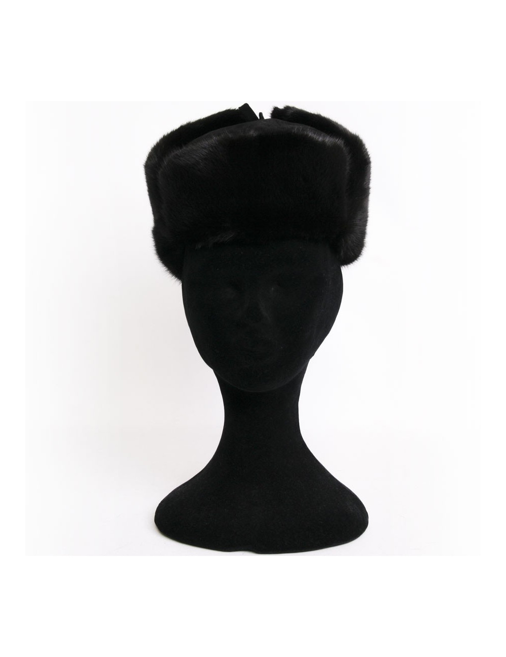 Unsigned Chapka In suede and black mink fur