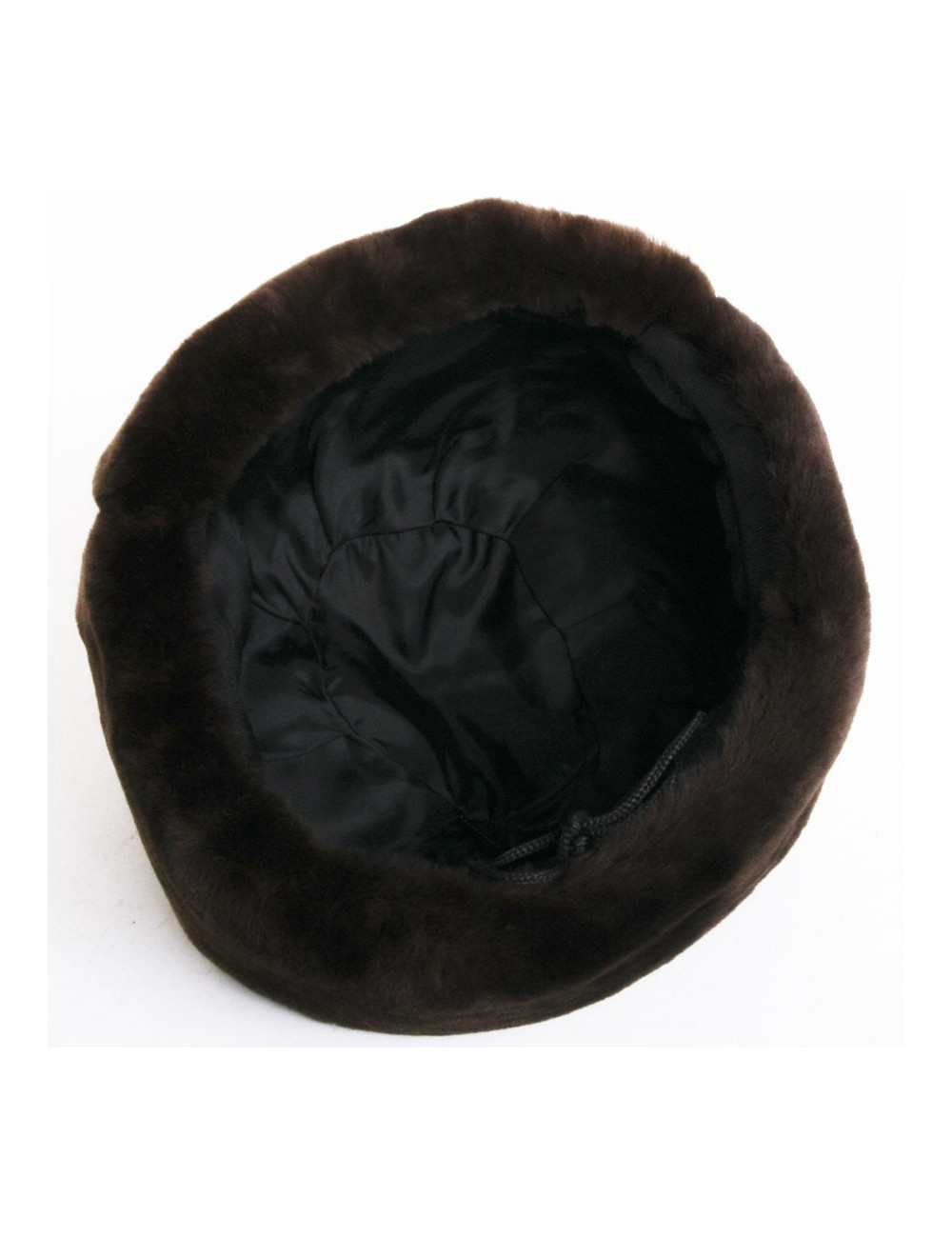 Chapka en peau retournée marron 